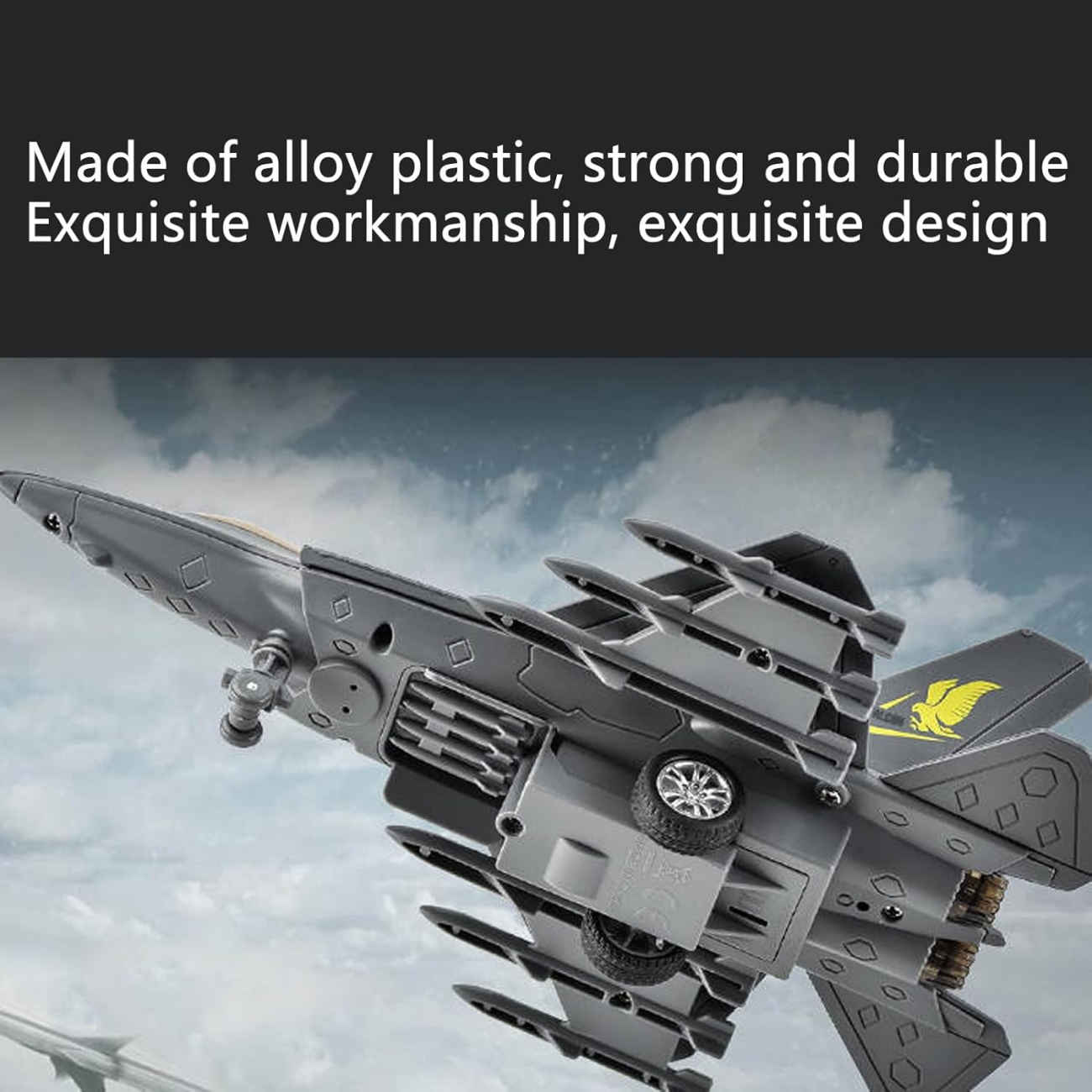 Fighter Plane Toy – Durable Collectible with LED Lights and Jet Sound for Kids