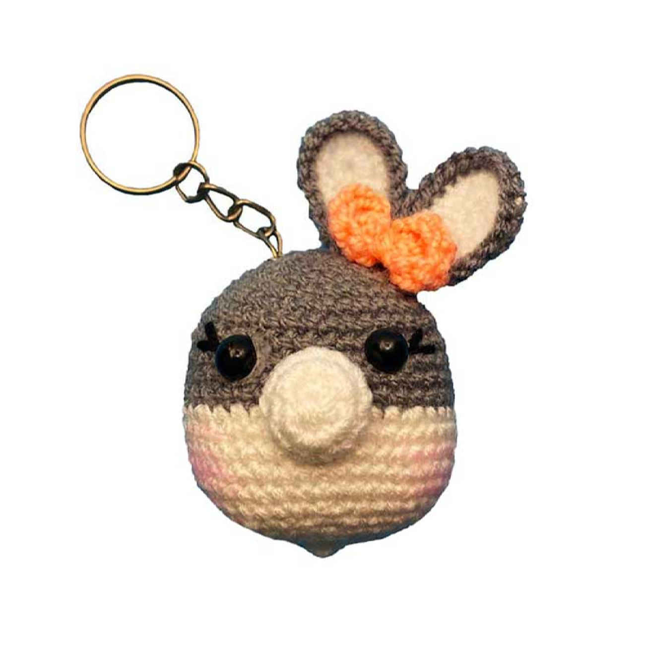 Handmade Crochet Keychain – Bunny Design Accessory for Keys and Bags (4x)