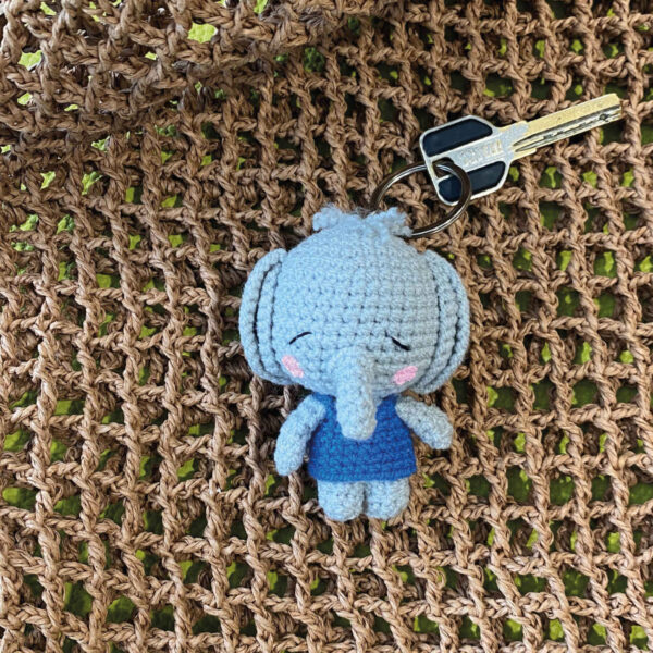 Handmade Crochet Keychain – Elephant Design to Brighten Keys & Daily Style