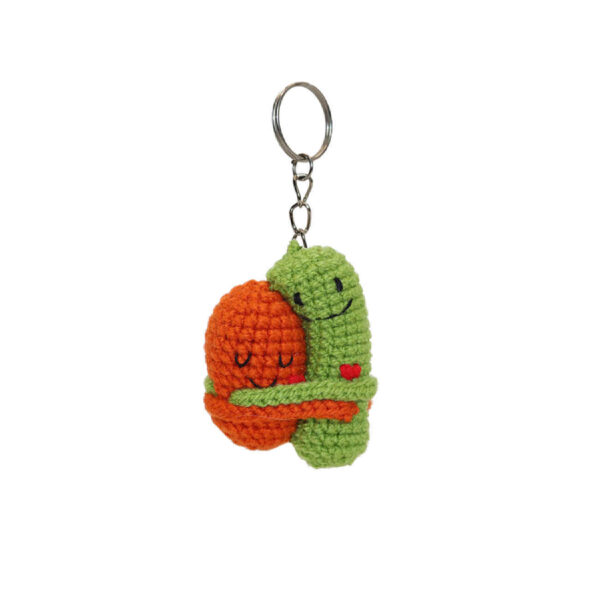 Handmade Crochet Keychain – Hug Shape Design Perfect for Keys & Daily Carry (2)