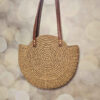 Handmade Crochet Raffia Summer Bag – Spacious Beach Shoulder Tote with Leather-Look Handles