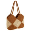Handmade Crochet Raffia Summer Bag – Spacious Beach Shoulder Tote with Leather-Look Handles (Copy) (1)