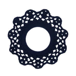 Handmade Crocheted Wall Decor – Unique Boho Home Accent in Navy Blue
