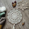 Handmade Knitted Wall Hanging – Dream Catcher Style for Home Decor