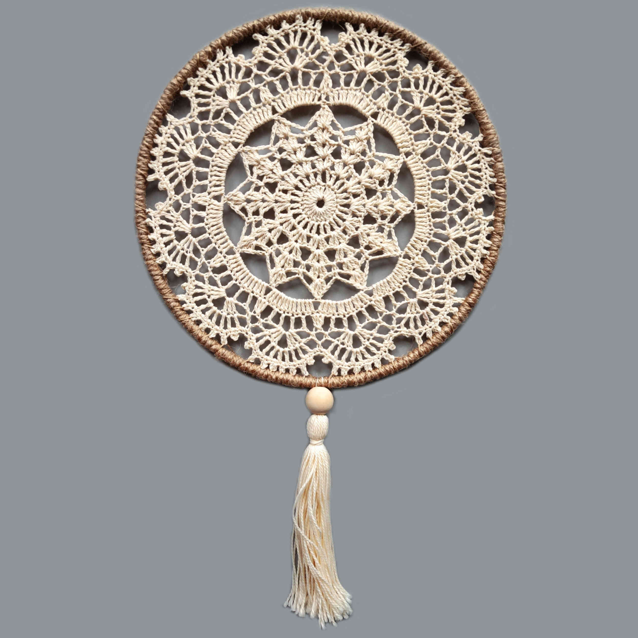 Handmade Knitted Wall Hanging – Dream Catcher Style for Home Decor
