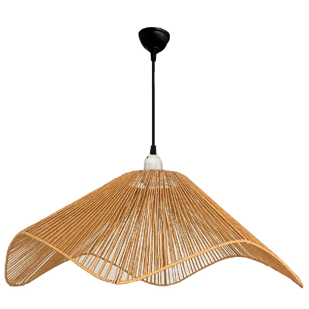 Handwoven Raffia Pendant Light – Modern Deformed Design Ceiling Lamp
