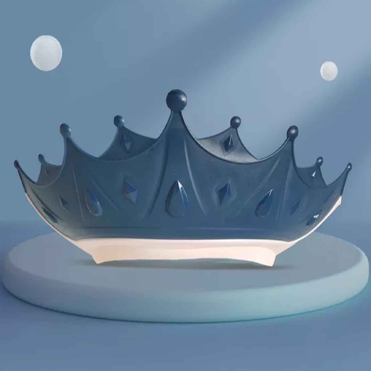 King-AB Adjustable Baby Shower Cap – Navy Blue Plastic Bath Shield for Kids Aged 1–5