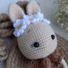 Knitted Baby Rattle with Wooden Handle & Cute Rabbit, Perfect for Little Hands