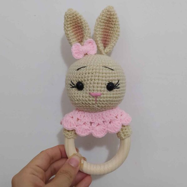 Knitted Bunny Baby Rattle – Safe, Soft & Handcraft, Suitable for Baby Shower Gift