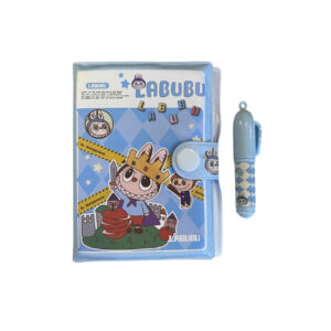 Labubu Buttoned Notebook in Cute Design – 30 Sheets with Pen Included