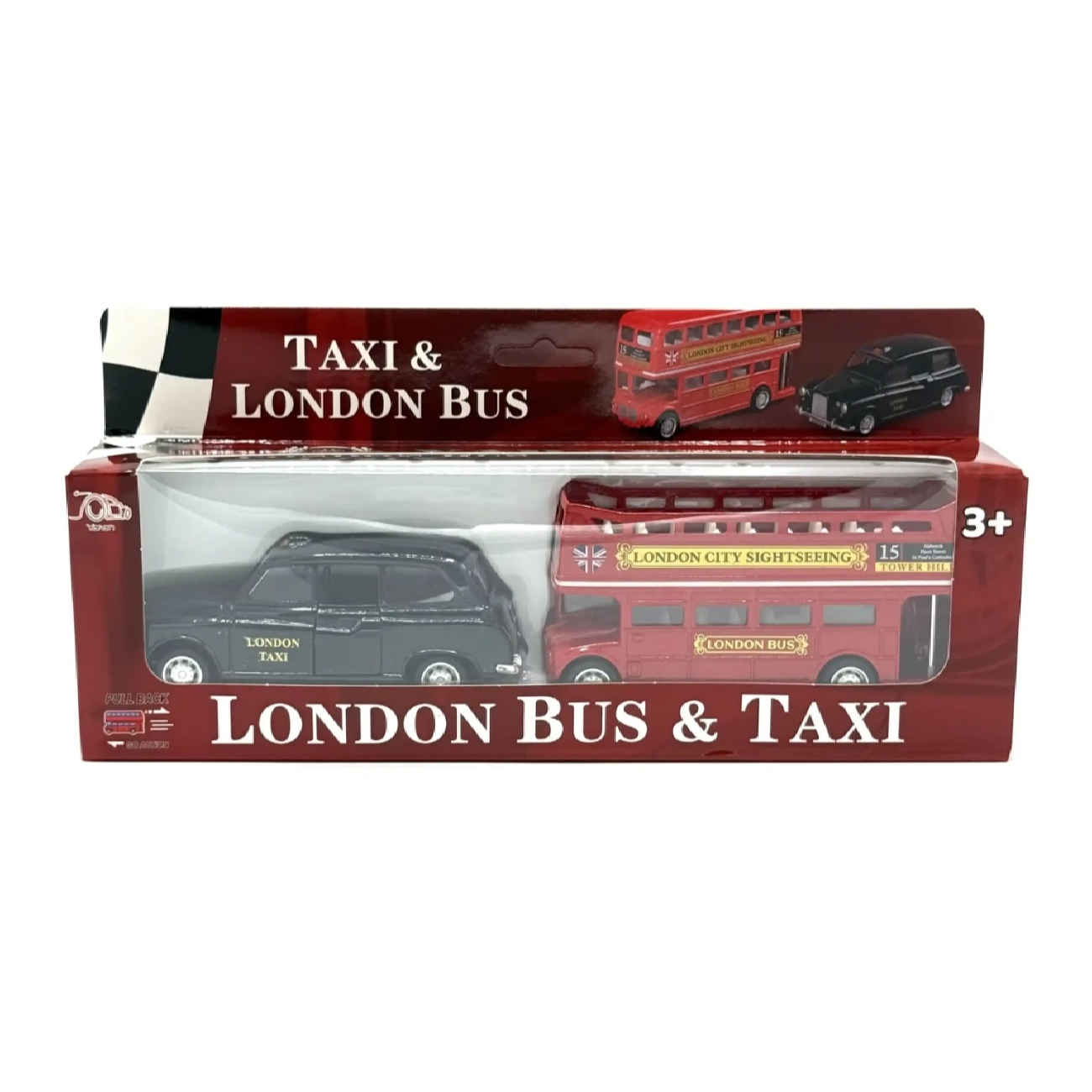 London Bus & Taxi Die-Cast Model Set – Classic UK Vehicle Collection – 2 Pieces