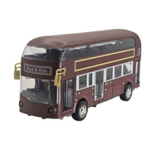 London Double-Decker Musical Toy Bus – Die-Cast Metal with Opening Doors