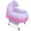 Maral Baby Cradle with Sturdy Pink Metal Frame – Cozy & Adjustable and Portable Infant Rocker