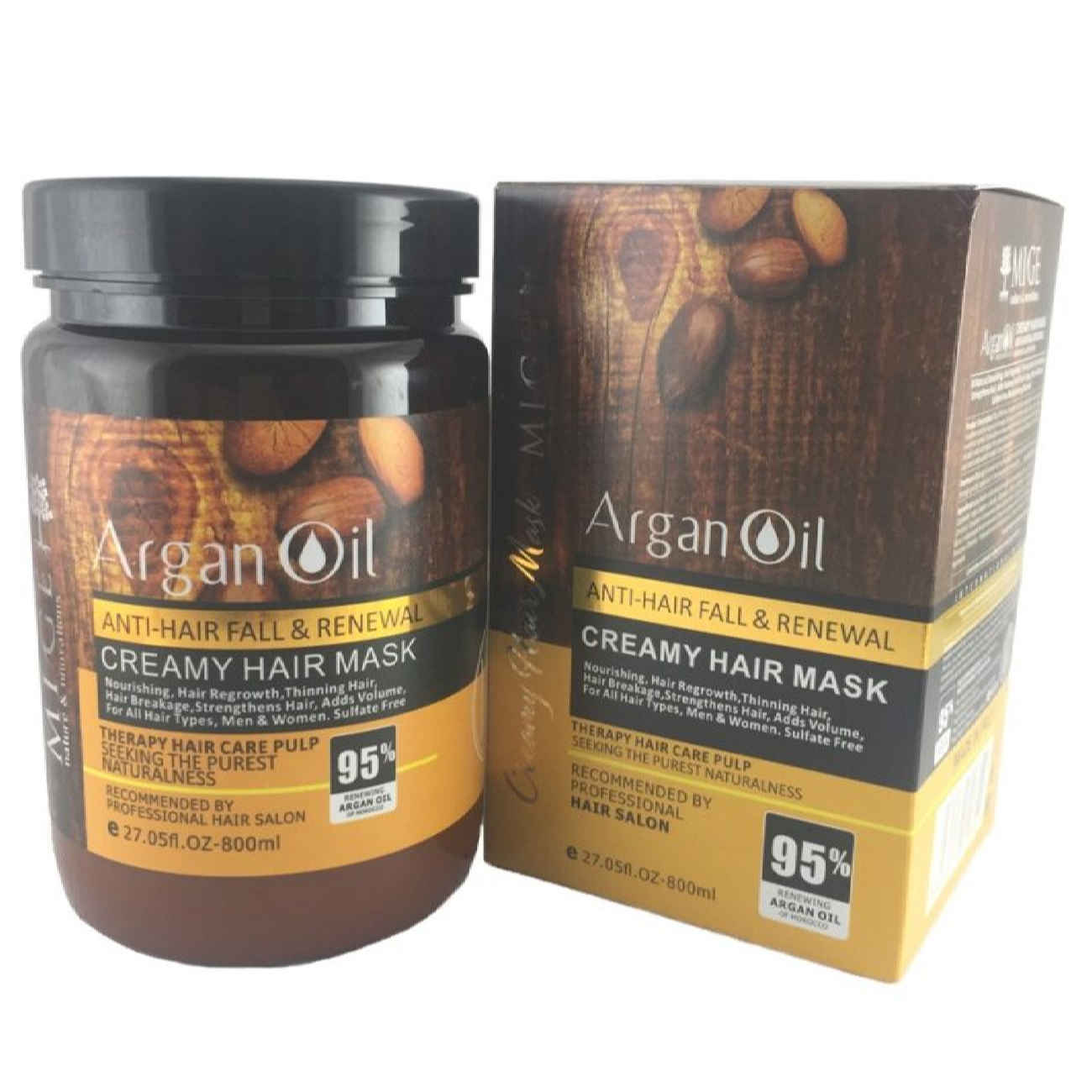 Mige Deep Repair Hair Mask – Argan Oil & Vitamin E and Paraben-Free 800 ml