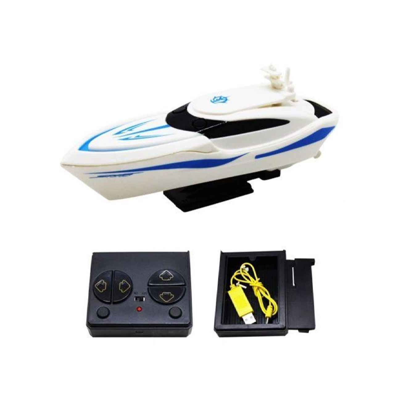 Mini Palm-Size White RC Boat for Kids Ages 8 and Up – Durable Waterproof Design
