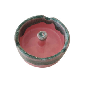 Modern Ceramic Ashtray for Indoor & Outdoor Use in Pink