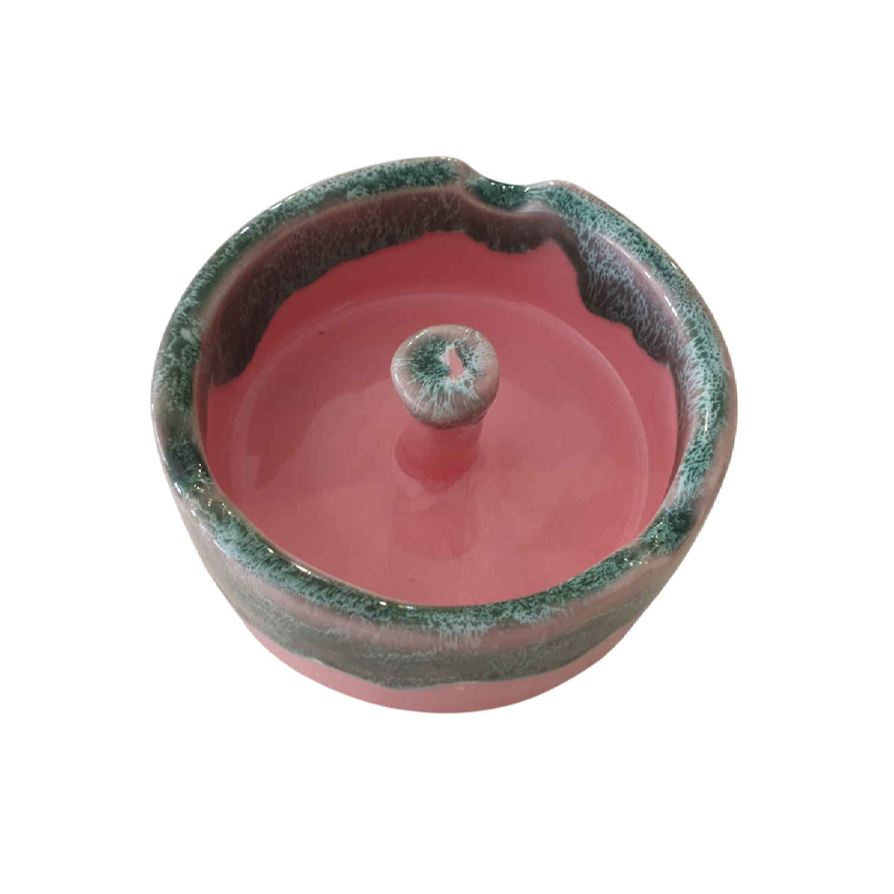 Modern Ceramic Ashtray for Indoor & Outdoor Use in Pink