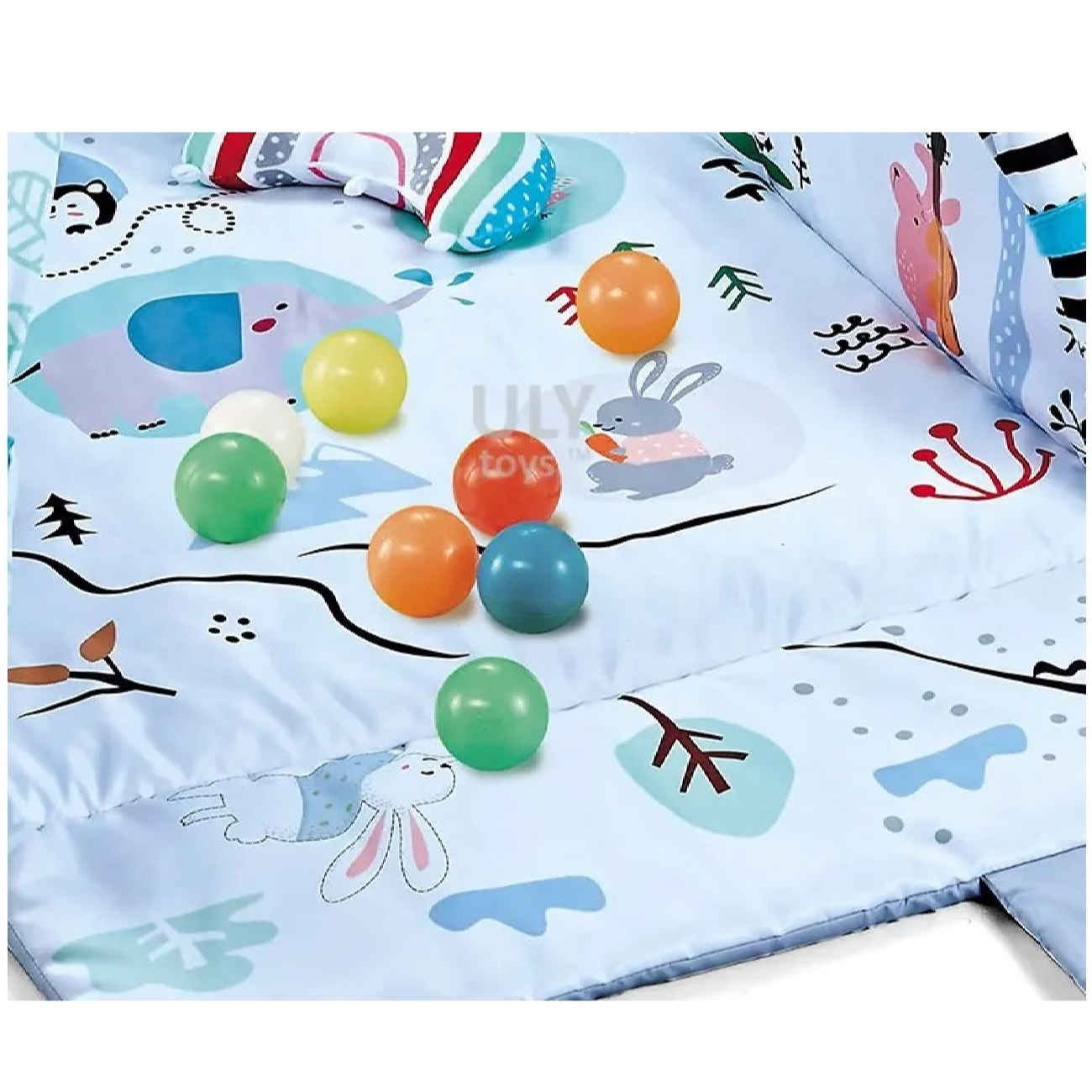 Multi Use Baby Play Mat with Rabbit and Zebra Print