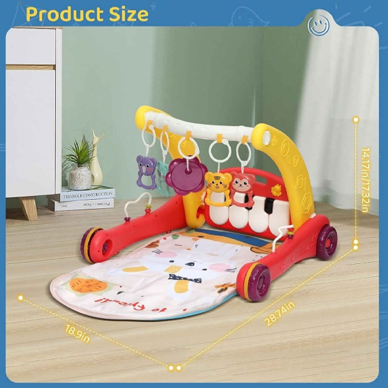 Musical Animal-Themed Baby Walker with Interactive Piano – Fun & Educational Toddler Toy