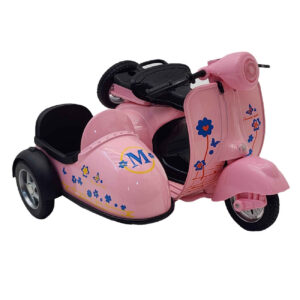 NabSell Vespa Sidecar Toy – Red Die-Cast Musical Scooter with Lights & Blue Floral Design