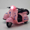NabSell Vespa Sidecar Toy – Red Die-Cast Musical Scooter with Lights & Blue Floral Design