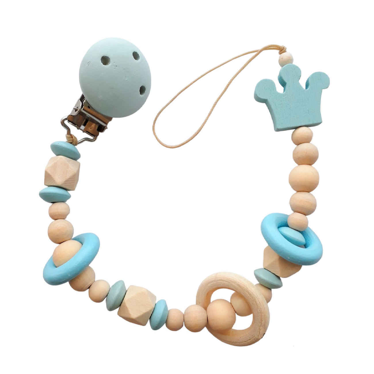 Natural Wooden Pacifier Chain – Safe & Stylish Baby Accessory
