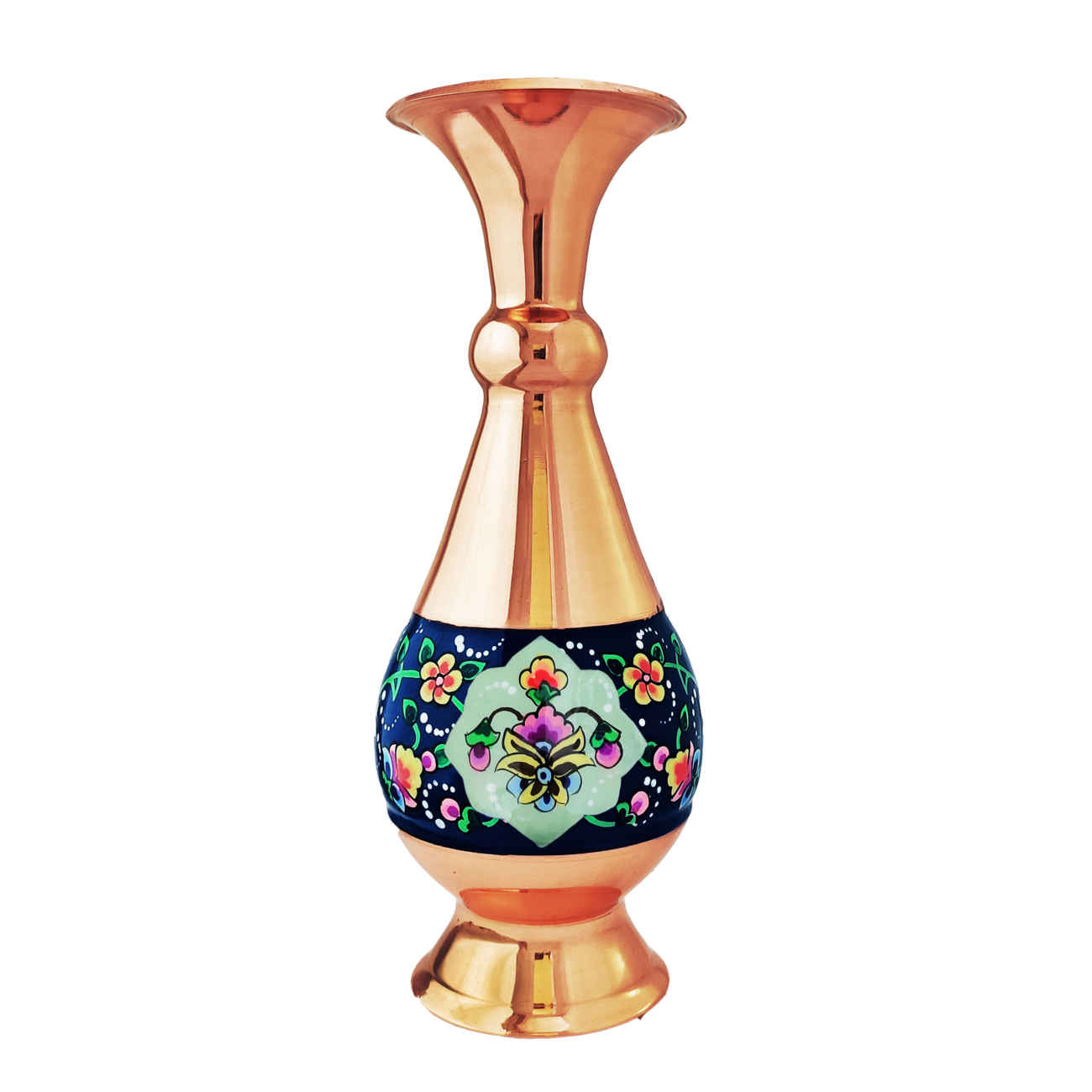 Pardaz Decorative Copper Vase – Unique Handcrafted with Persian Minakari Enamel