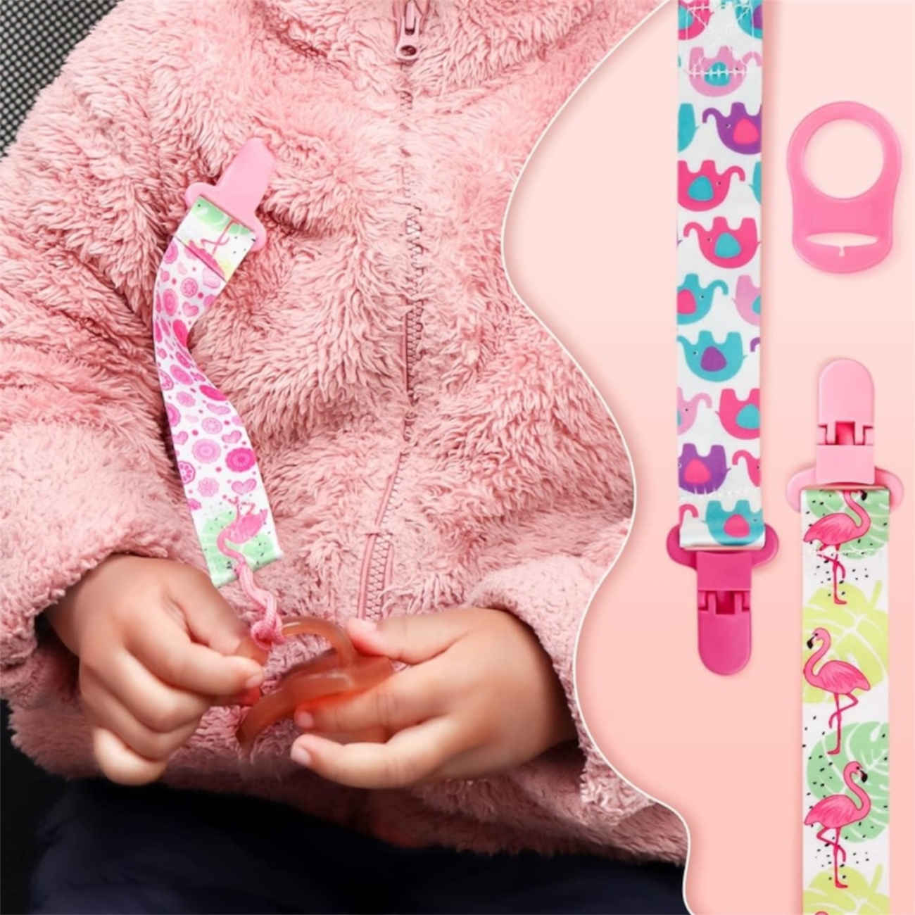 Pico Clip Baby Pacifier Strap – Safe, Durable & Easy to Attach Pack of 8