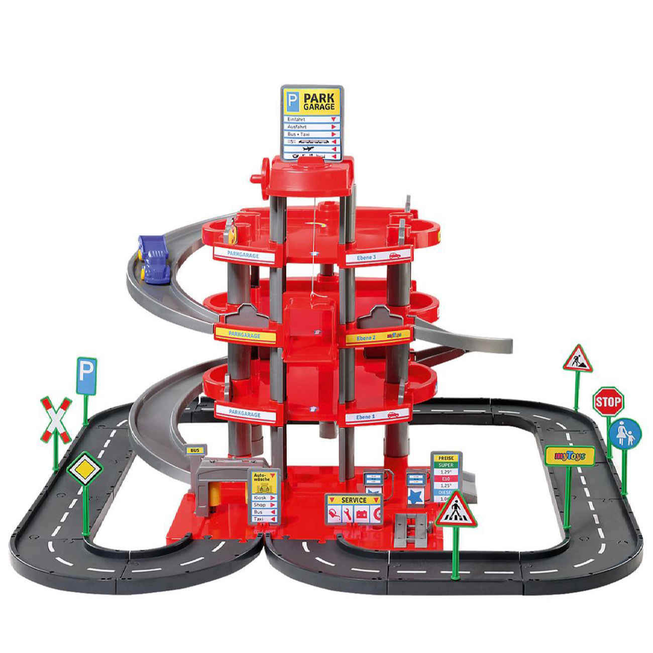 Playset with 3 Mini Cars – Realistic Design & Interactive Fun for Kids - 4 Level Parking Garage