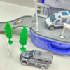 Police Suitcase Parking Playset 8-Piece– Includes 2 Die-Cast Police Cars & Rescue Helicopter