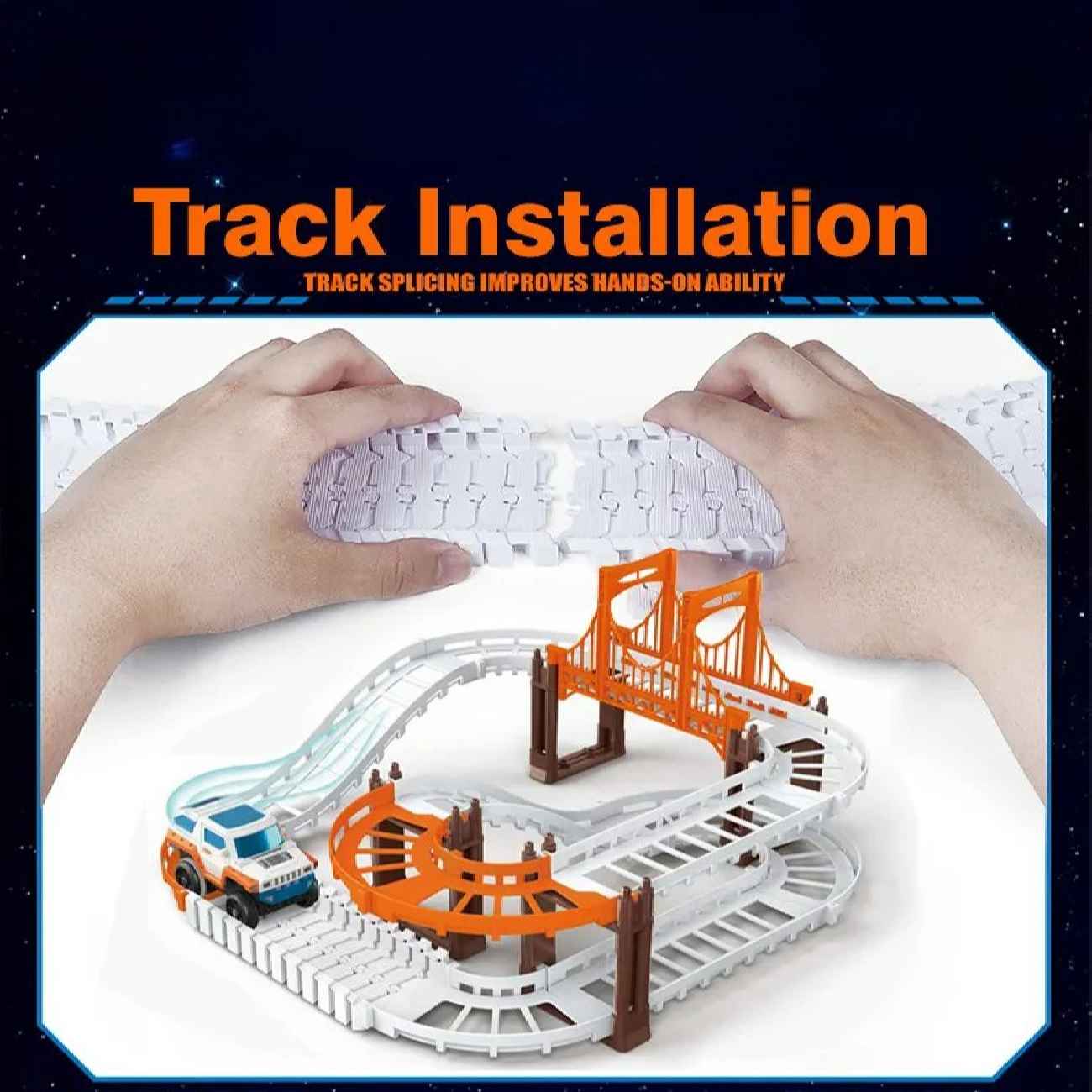 Race Track Toy Set with Cars – Perfect for Kids Who Love Speed, Two-Level Rail Model