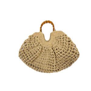 Raffia Oversized Tote – Stylish Handwoven Bag with Bamboo Handles