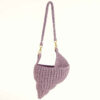 Raffia Shell Bag – Elegant Handwoven Lilac Bag for Unique Looks