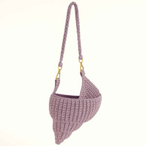 Raffia Shell Bag – Elegant Handwoven Lilac Bag for Unique Looks