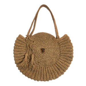Raffia Shoulder Bag – Modern Handwoven Tote with Minimalist Design
