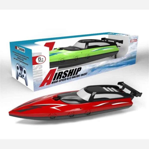 Red Remote-Controlled Toy Boat for Kids – Waterproof Design with Charger & Easy Steering