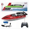 Red Remote-Controlled Toy Boat for Kids – Waterproof Design with Charger & Easy Steering