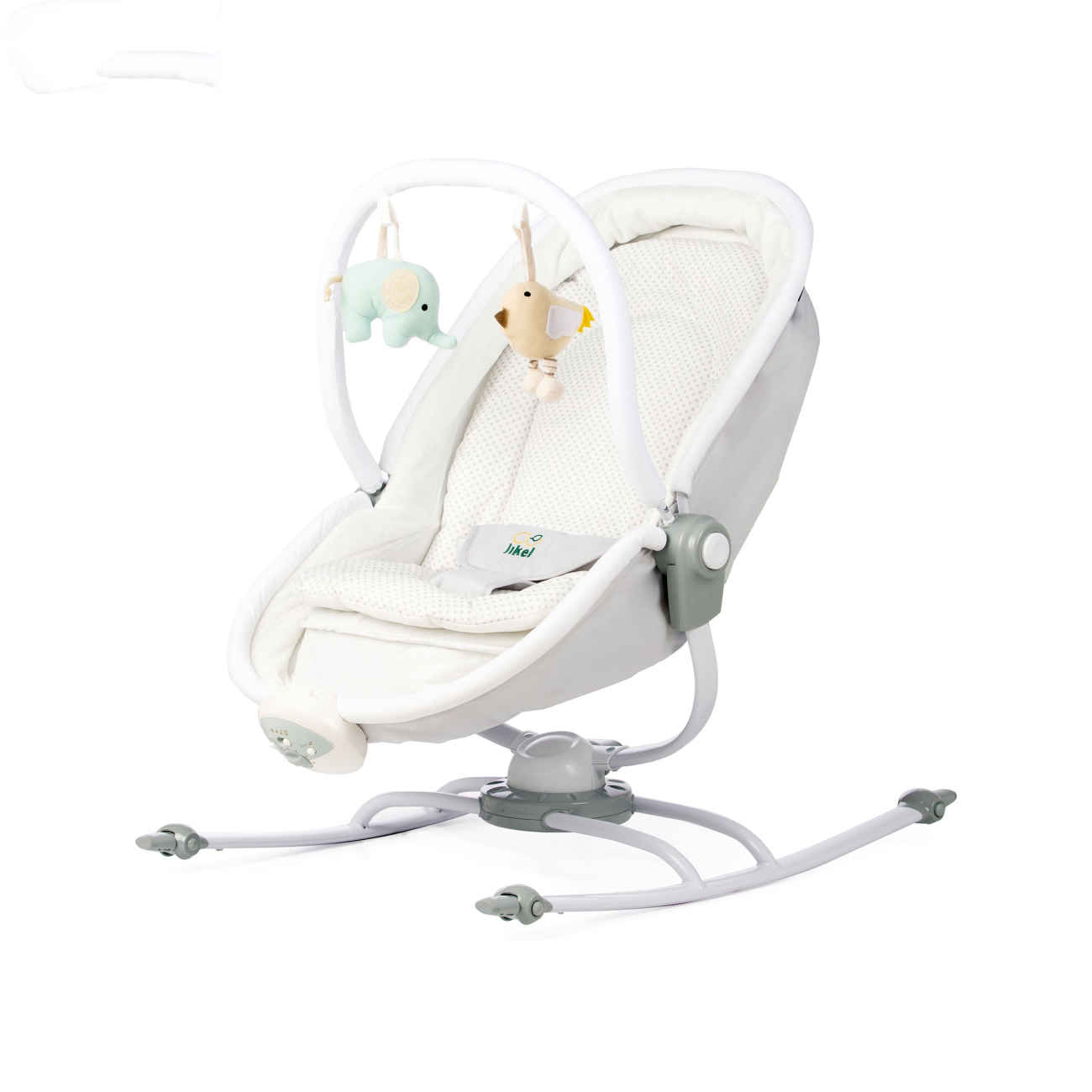 Rella 2-in-1 Electric Baby Cradle & Rocker – Adjustable Seat Musical Toy Bar & Washable Cover