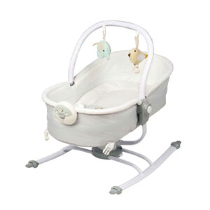 Rella 2-in-1 Electric Baby Cradle & Rocker – Adjustable Seat Musical Toy Bar & Washable Cover