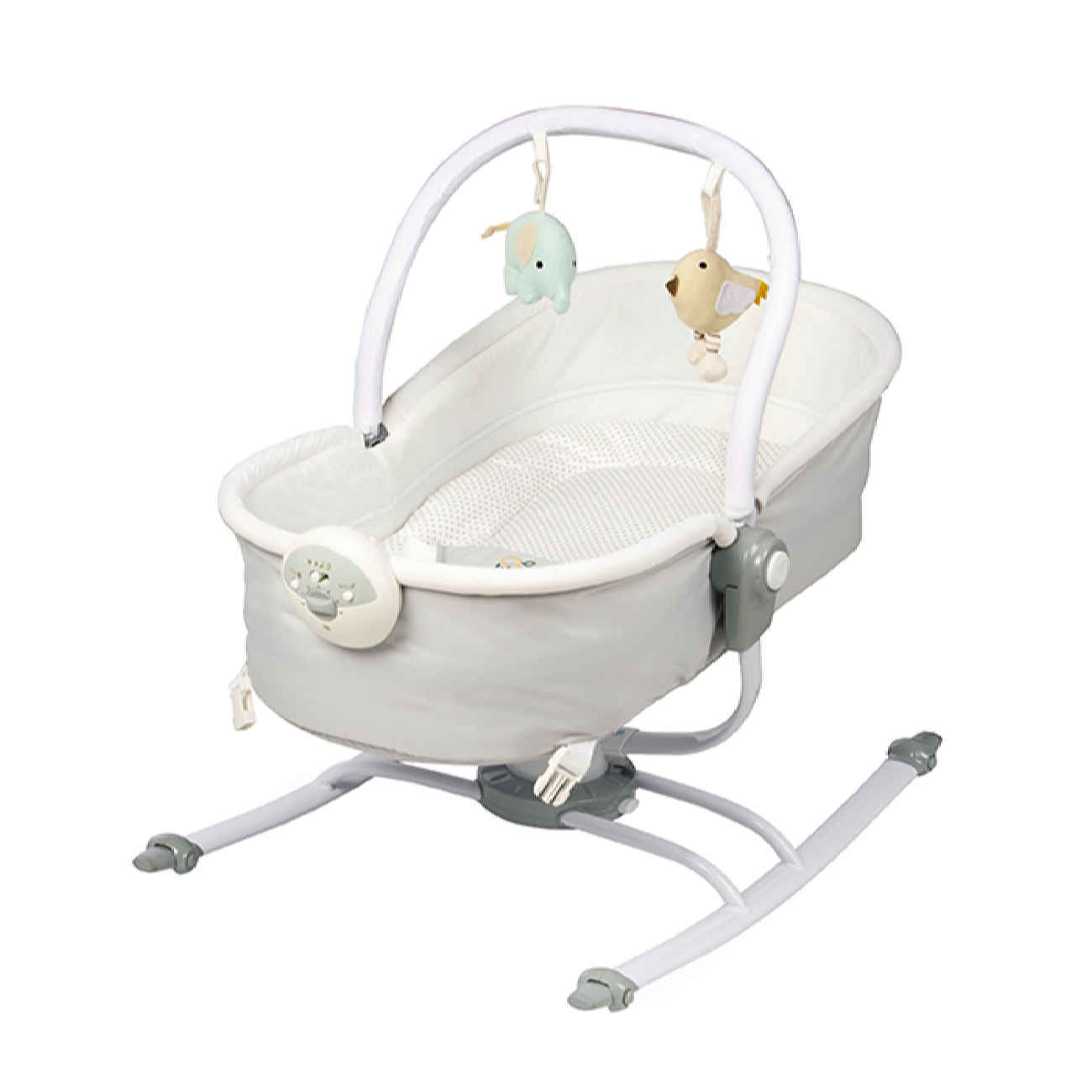 Rella 2-in-1 Electric Baby Cradle & Rocker – Adjustable Seat Musical Toy Bar & Washable Cover