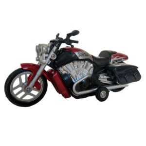 Scale Red Die-Cast Pull-Back Motorcycle Toy with Lights & Sound -1:16