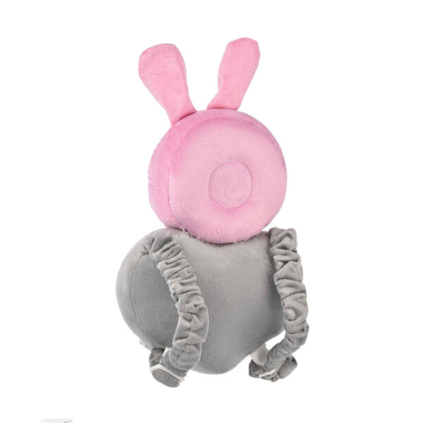 Soft Plush Baby Head Protector – Cute Pink Bunny Design for Newborns