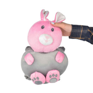 Soft Plush Baby Head Protector – Cute Pink Bunny Design for Newborns