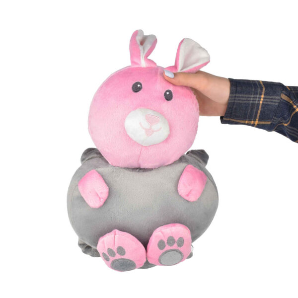 Soft Plush Baby Head Protector – Cute Pink Bunny Design for Newborns (7)