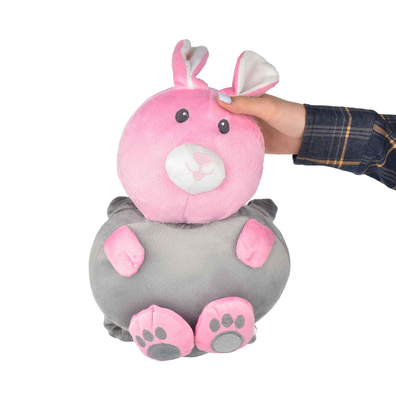 Soft Plush Baby Head Protector – Cute Pink Bunny Design for Newborns