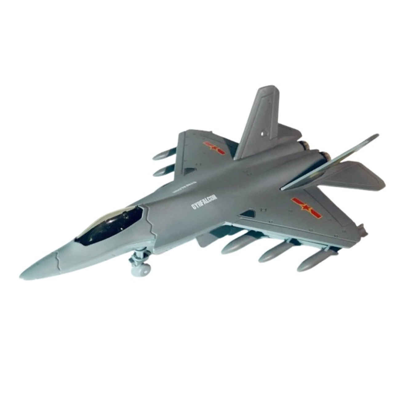 Stealth Fighter Jet Model J-35 – Decorative Collectible with Red & Blue LED Lights and Sound Effects