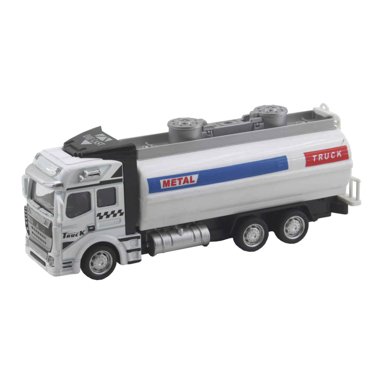 Sturdy White Fuel Carrier Truck – Safe and Realistic Toy Model
