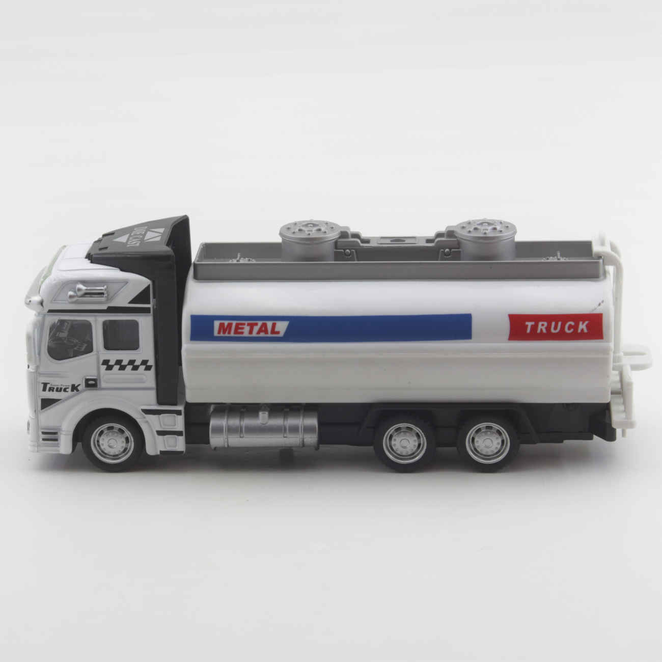 Sturdy White Fuel Carrier Truck – Safe and Realistic Toy Model