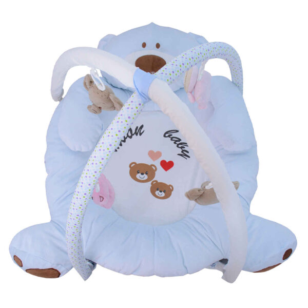 Teddy Bear Design Baby Play Mat with Forest Animal Hanging Toys in Four Colors (1)