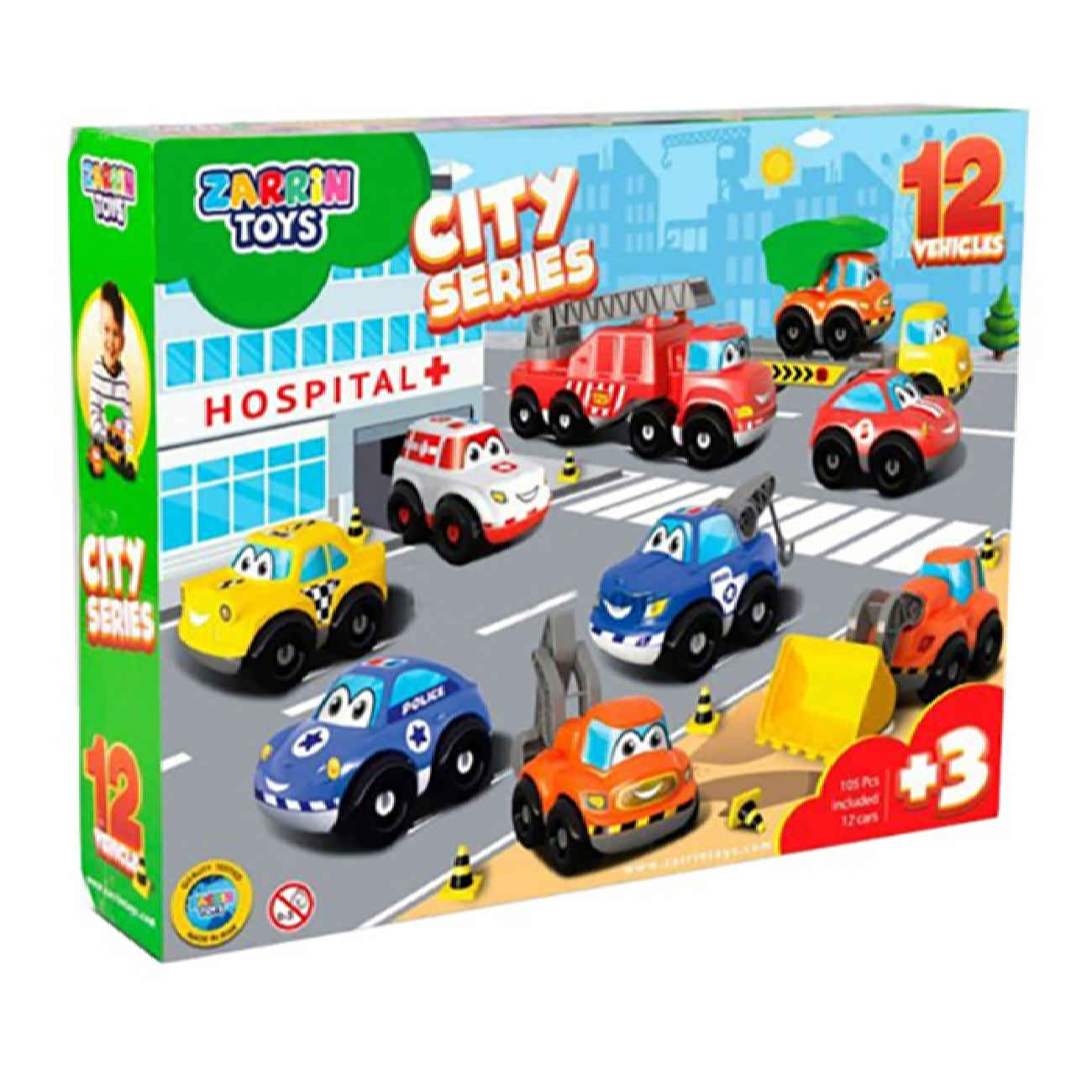 Toys J9 Urban Vehicle Set – 12-in-1 Build able City Cars Kit -105 Pieces